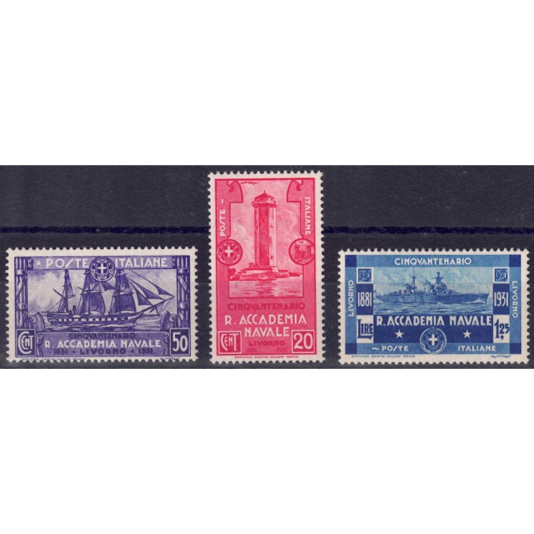 ITALIA REGNO 1931 Accademia navale 3v MNH** ©