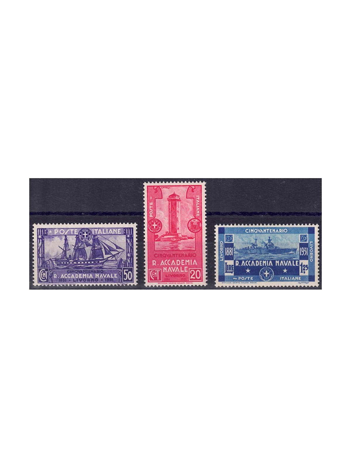 ITALIA REGNO 1931 Accademia navale 3v MNH** ©