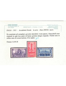 ITALIA REGNO 1931 Accademia navale 3v MNH** ©