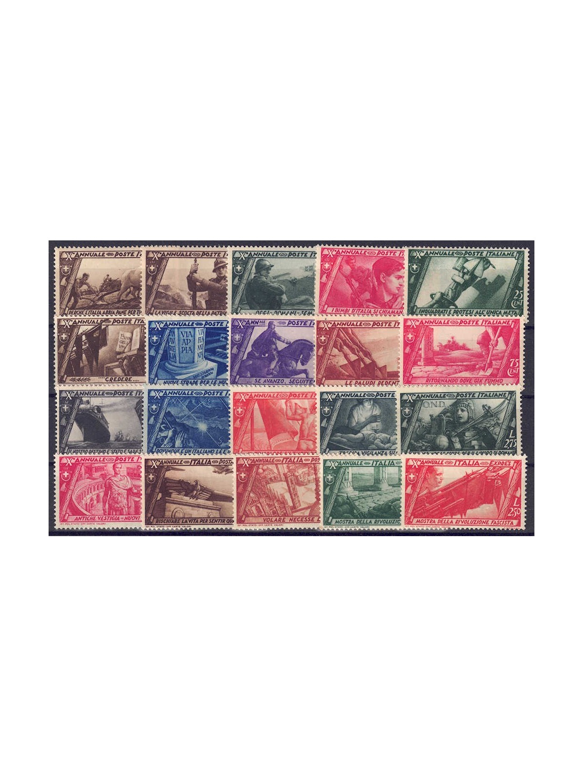 ITALIA REGNO 1932 Decennale Marcia su Roma 20v MNH** ©