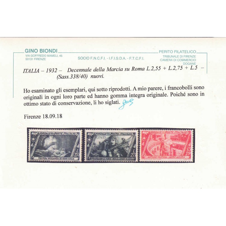 ITALIA REGNO 1932 Decennale Marcia su Roma 20v MNH** ©