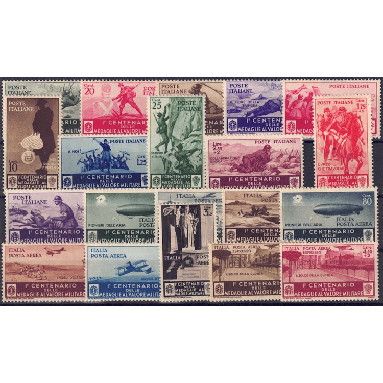 ITALY KINGDOM 1934 Medals of Valour 20v MNH** ©
