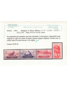 ITALIA REGNO 1934 Medaglie al valore 20v MNH** ©
