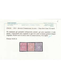 ITALIA REGNO 1913 Servizio commissioni 3v MNH** ©