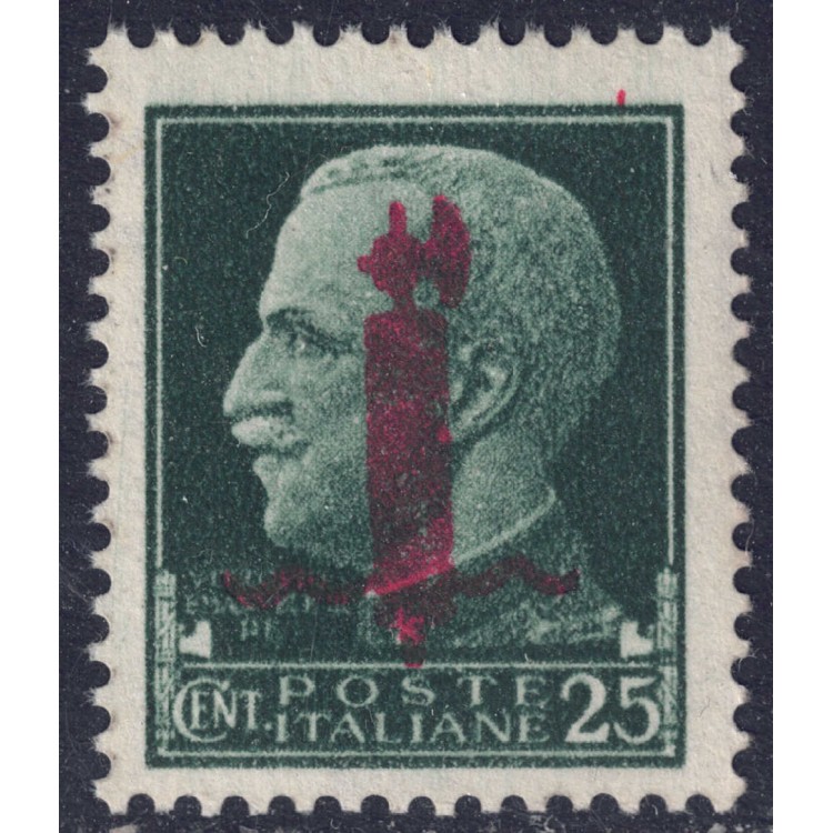 ITALIA RSI 1944 25c verde con fascio in rosso MNH** ©