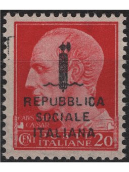 ITALY RSI 1944 Imperial 20c carmine pink MNH** ©
