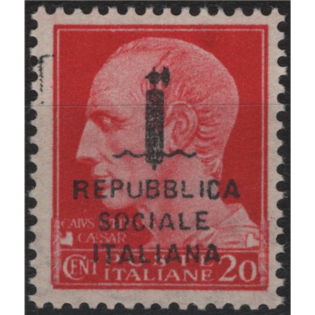 ITALIA RSI 1944 Imperiale 20c rosa carminio MNH** ©