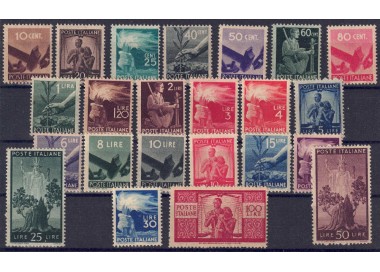 ITALY 1945-46 Democratic Series 23v MNH** ©