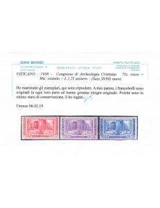 VATICANO 1938 Congresso di archeologia 6v MNH** ©