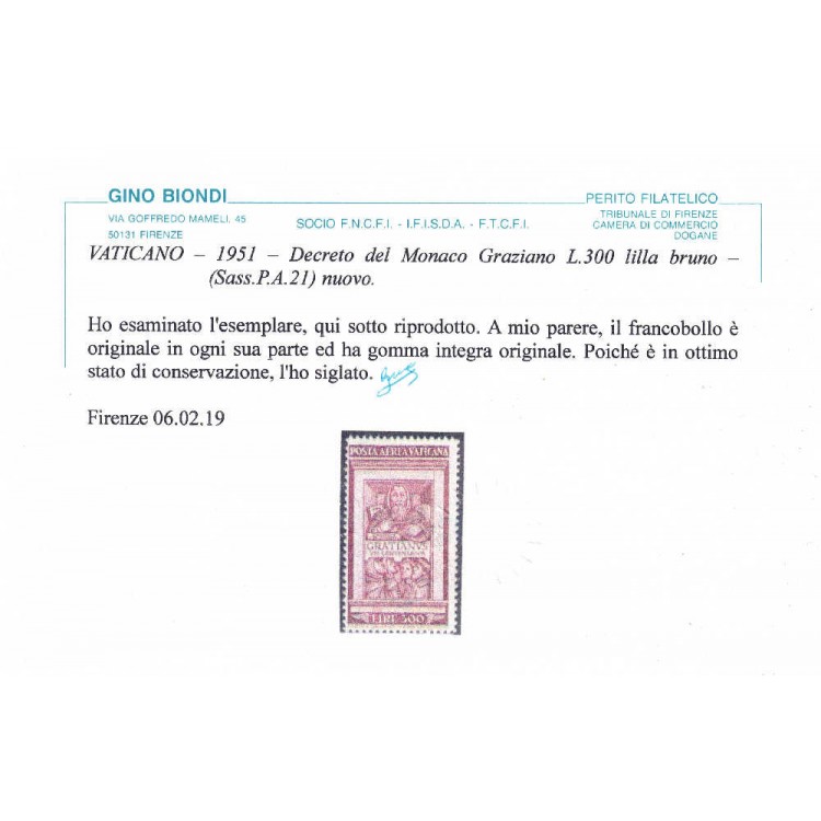 VATICANO 1951 Decreto del monaco Graziano 2v MNH** ©