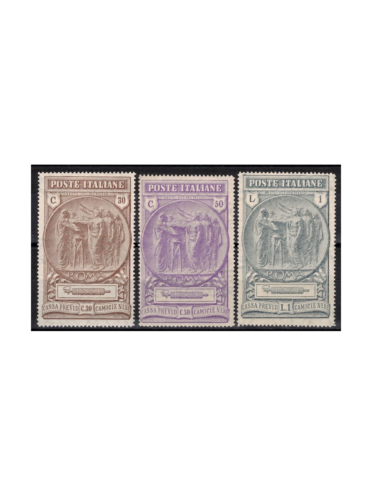 ITALIA REGNO 1923 Camicie Nere 3v MNH**
