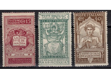 ITALY KINGDOM 1921 Dante Alighieri 3v MNH**