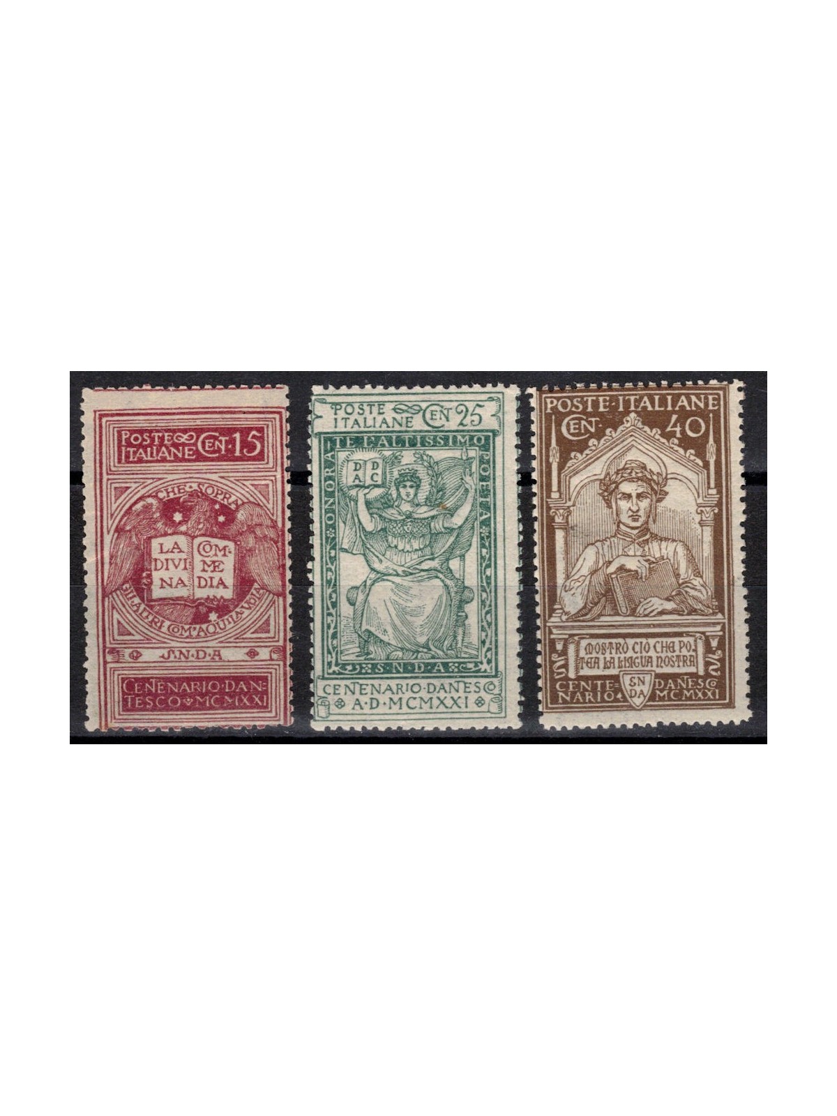 ITALY KINGDOM 1921 Dante Alighieri 3v MNH**