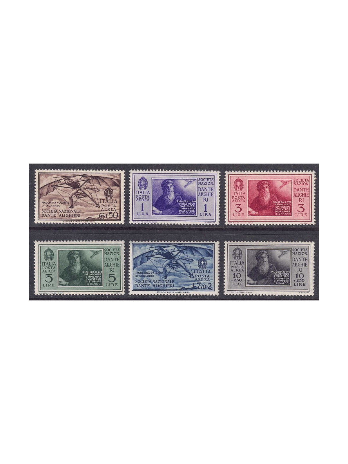 ITALY KINGDOM 1932 Dante Alighieri (airmail) 6v MNH**