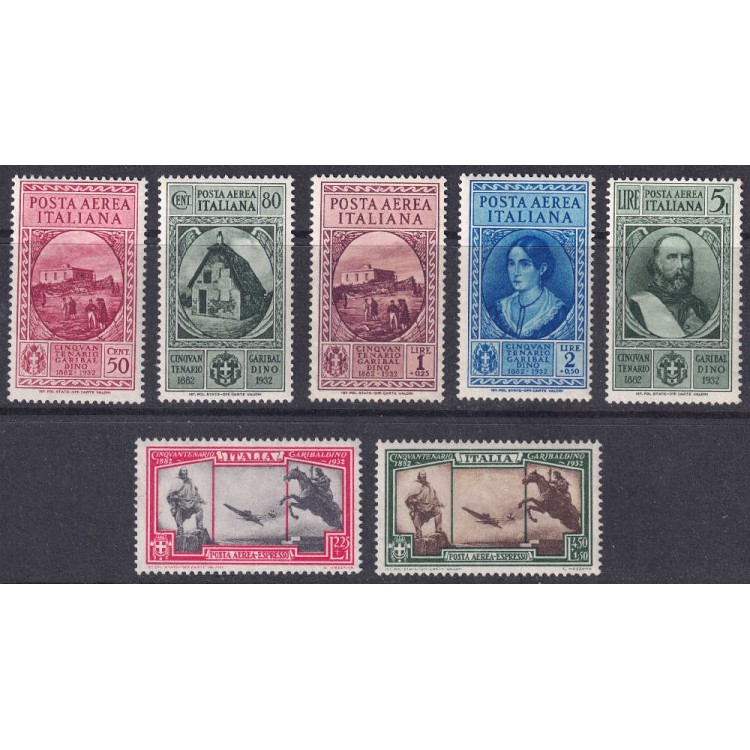 ITALY KINGDOM 1932 Giuseppe Garibaldi (airmail) 7v MNH**