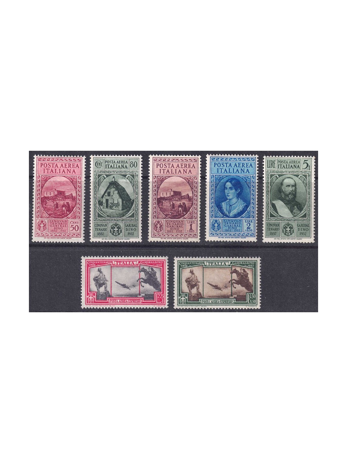ITALY KINGDOM 1932 Giuseppe Garibaldi (airmail) 7v MNH**