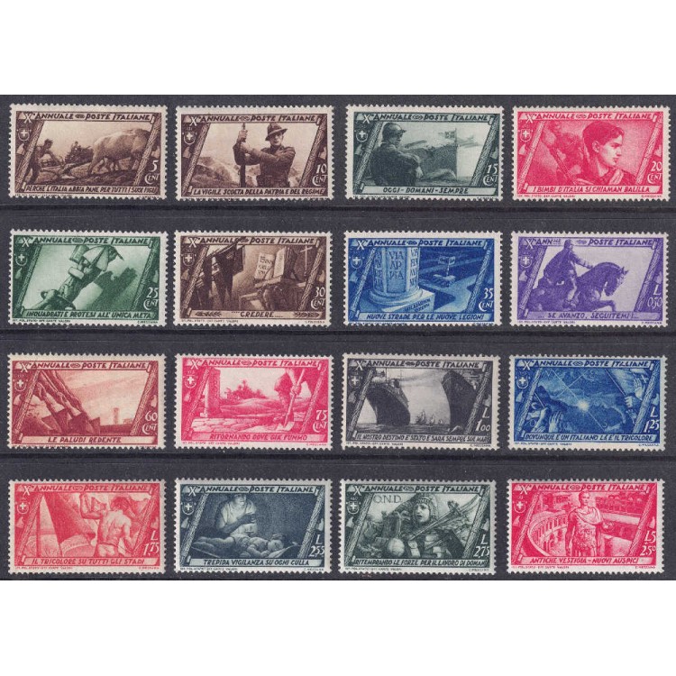 ITALY KINGDOM 1932 Tenth anniversary of the march on Rome 16v MNH**