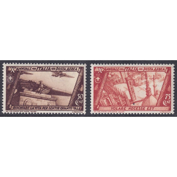 ITALY KINGDOM 1932 Tenth anniversary of the march on Rome (airmail) 2v MNH**