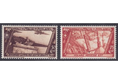 ITALY KINGDOM 1932 Tenth anniversary of the march on Rome (airmail) 2v MNH**