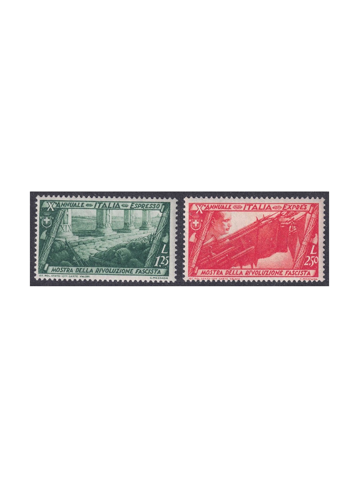 ITALIA REGNO 1932 Decennale marcia su Roma, espressi 2v MNH**