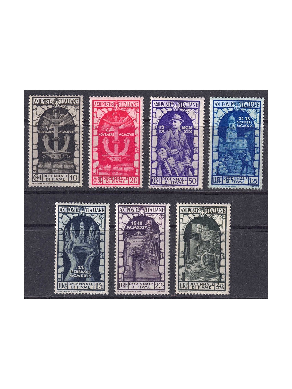 ITALY KINGDOM 1934 Annexation of Fiume 7v MNH**