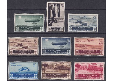 ITALIA REGNO 1934 Medaglie al valore (posta aerea) 9v MNH**