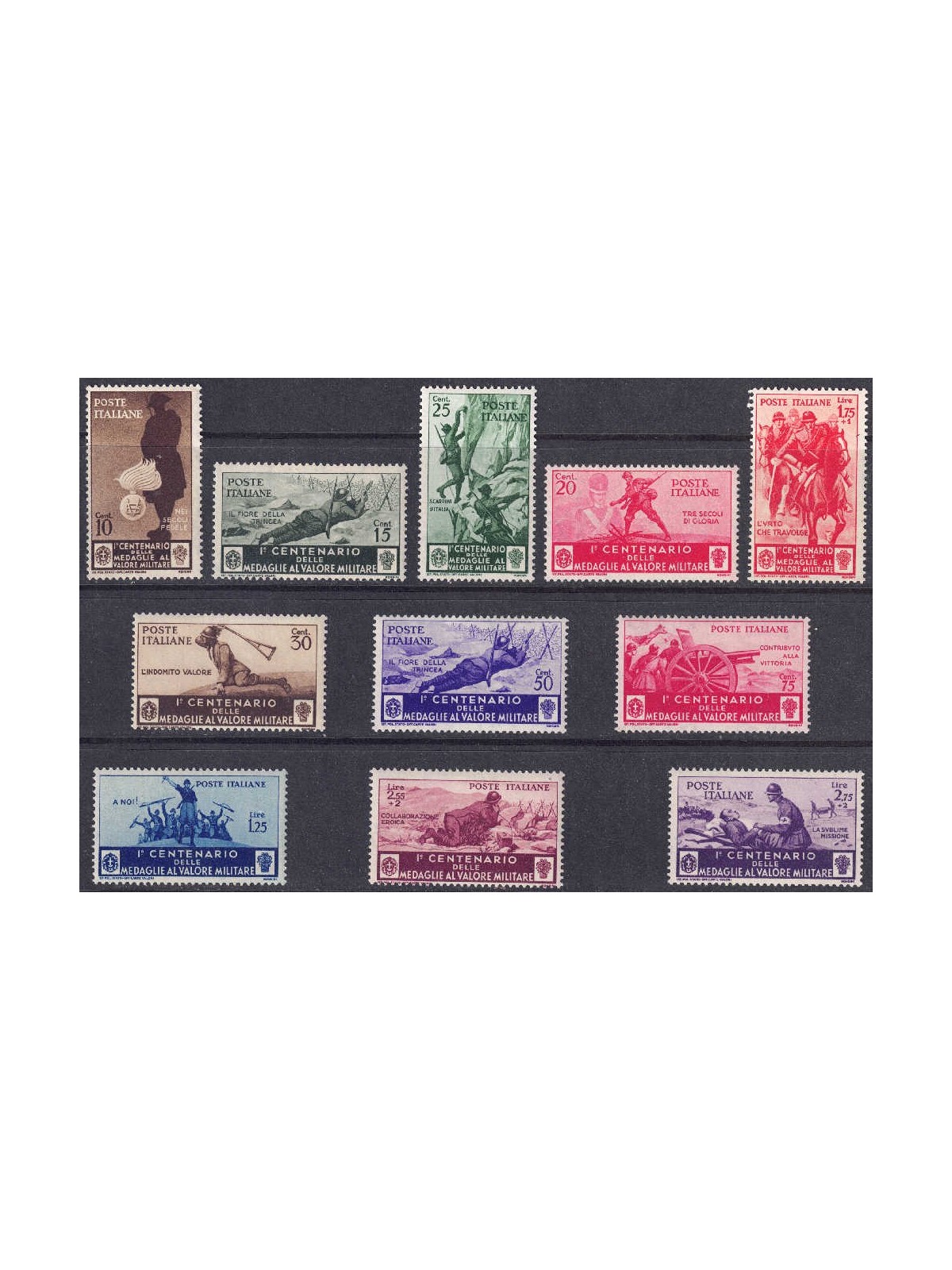 ITALY KINGDOM 1934 Medals of Valor 11v MNH**