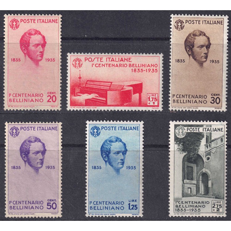 ITALY KINGDOM 1935 Centenary Bellini 6v MNH**