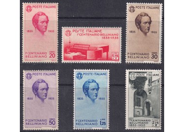 ITALIA REGNO 1935 Centenario Bellini 6v MNH**