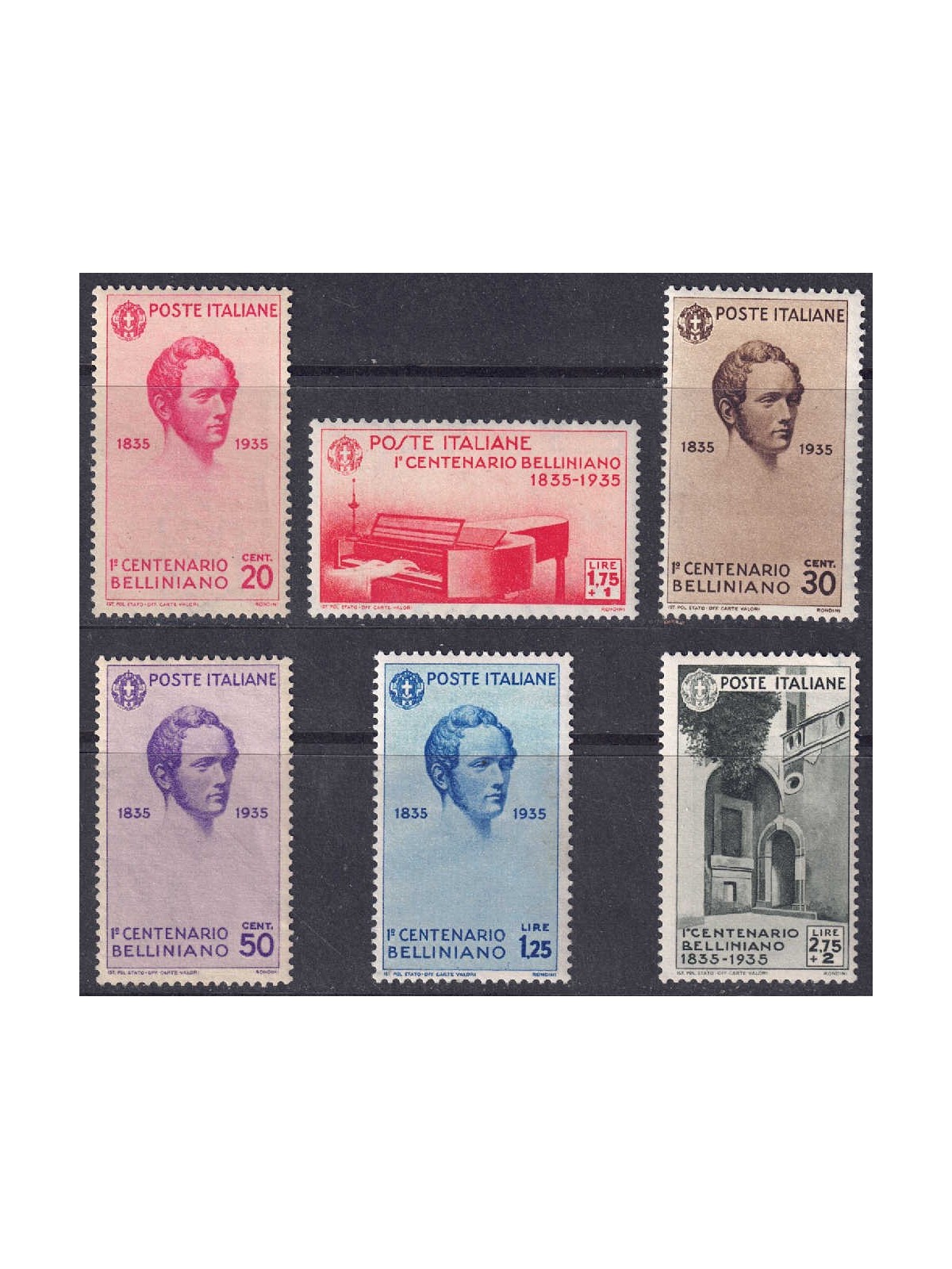 ITALY KINGDOM 1935 Centenary Bellini 6v MNH**