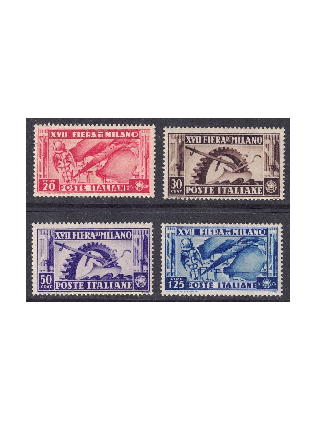 ITALIA REGNO 1936 Fiera di Milano 4v MNH**