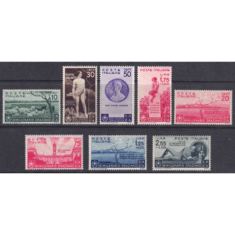 ITALY KINGDOM 1936 Bimillennium Horace 8v MNH**