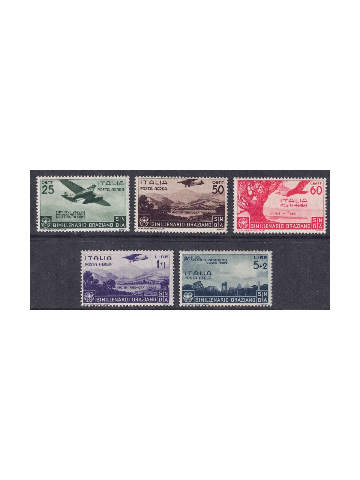 ITALY KINGDOM 1936 Bimillennium Horace (airmail) 5v MNH**