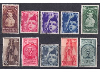 ITALY KINGDOM 1937 Summer colonies 10v MNH**