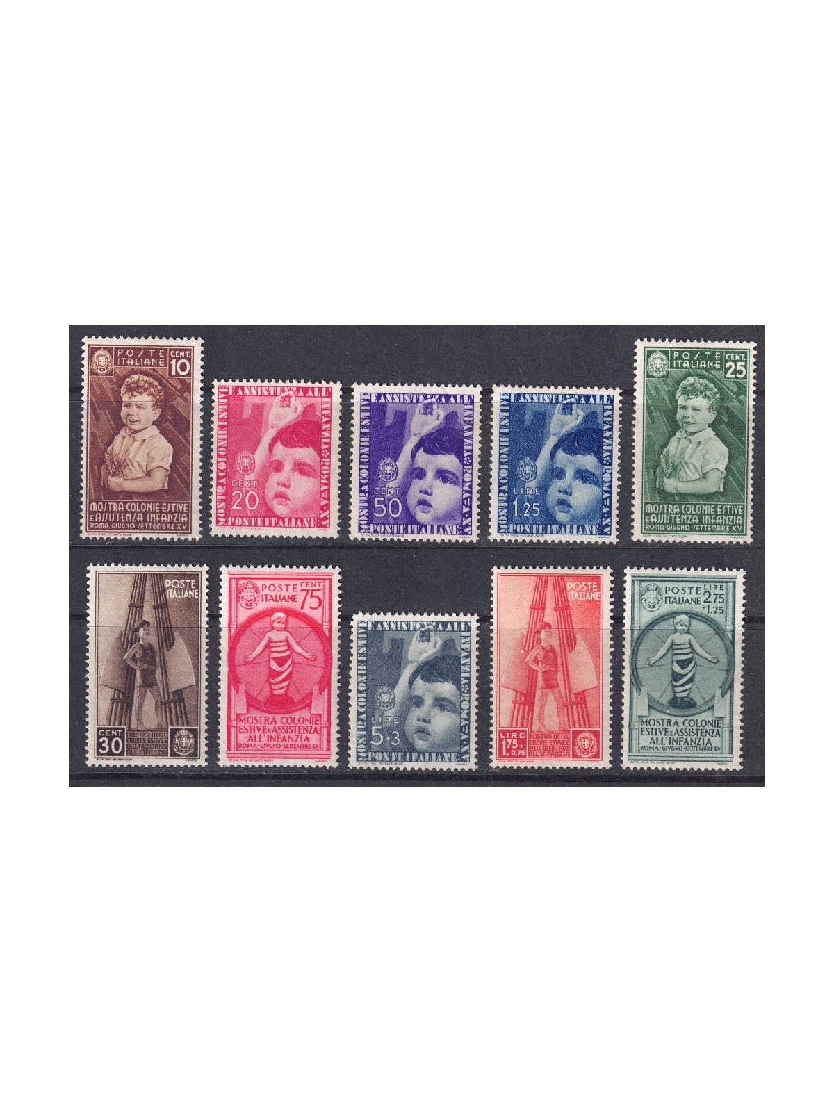 ITALY KINGDOM 1937 Summer colonies 10v MNH**