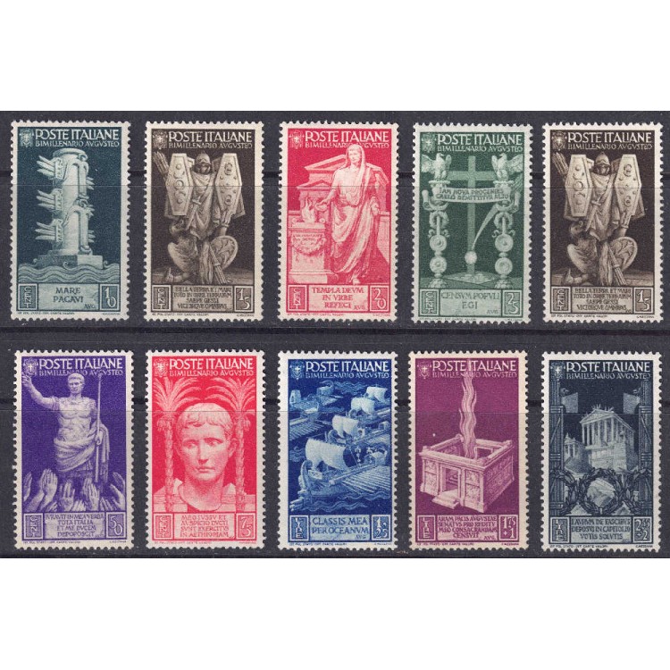 ITALIA REGNO 1937 Bimillenario di Augusto 10v MNH**