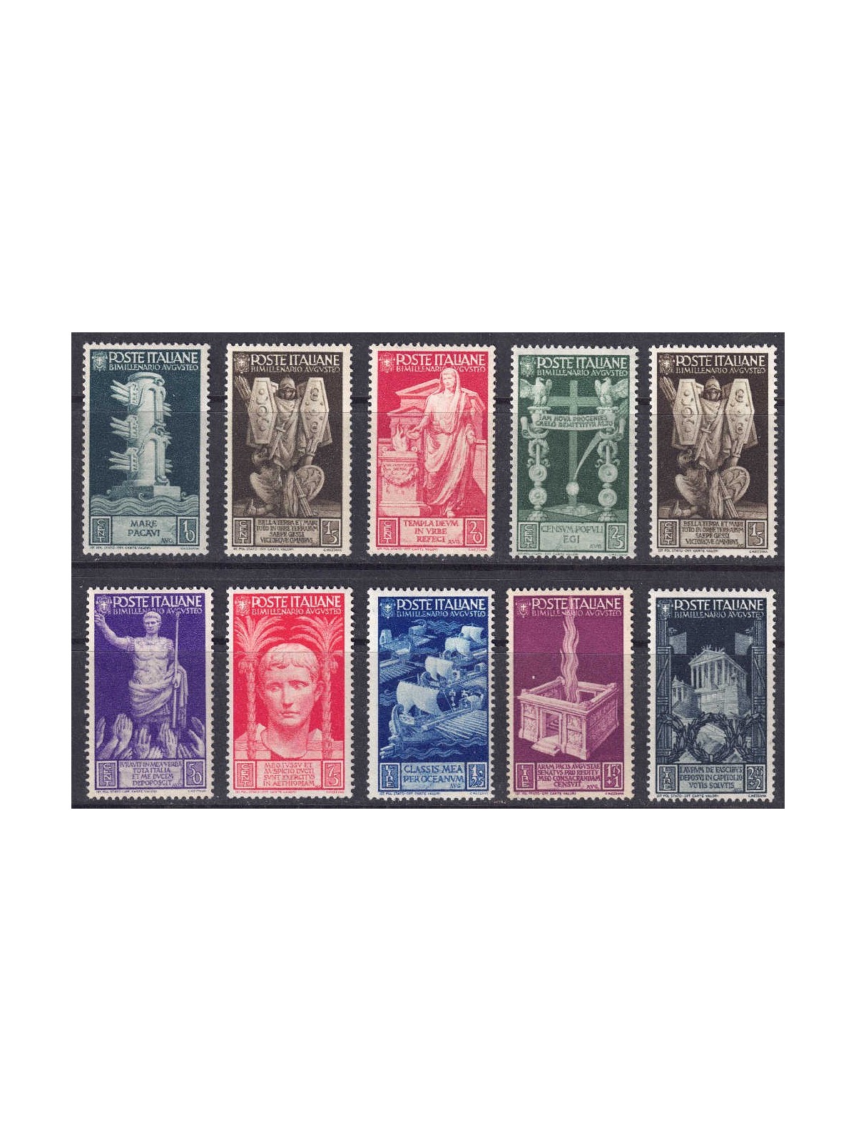 ITALIA REGNO 1937 Bimillenario di Augusto 10v MNH**
