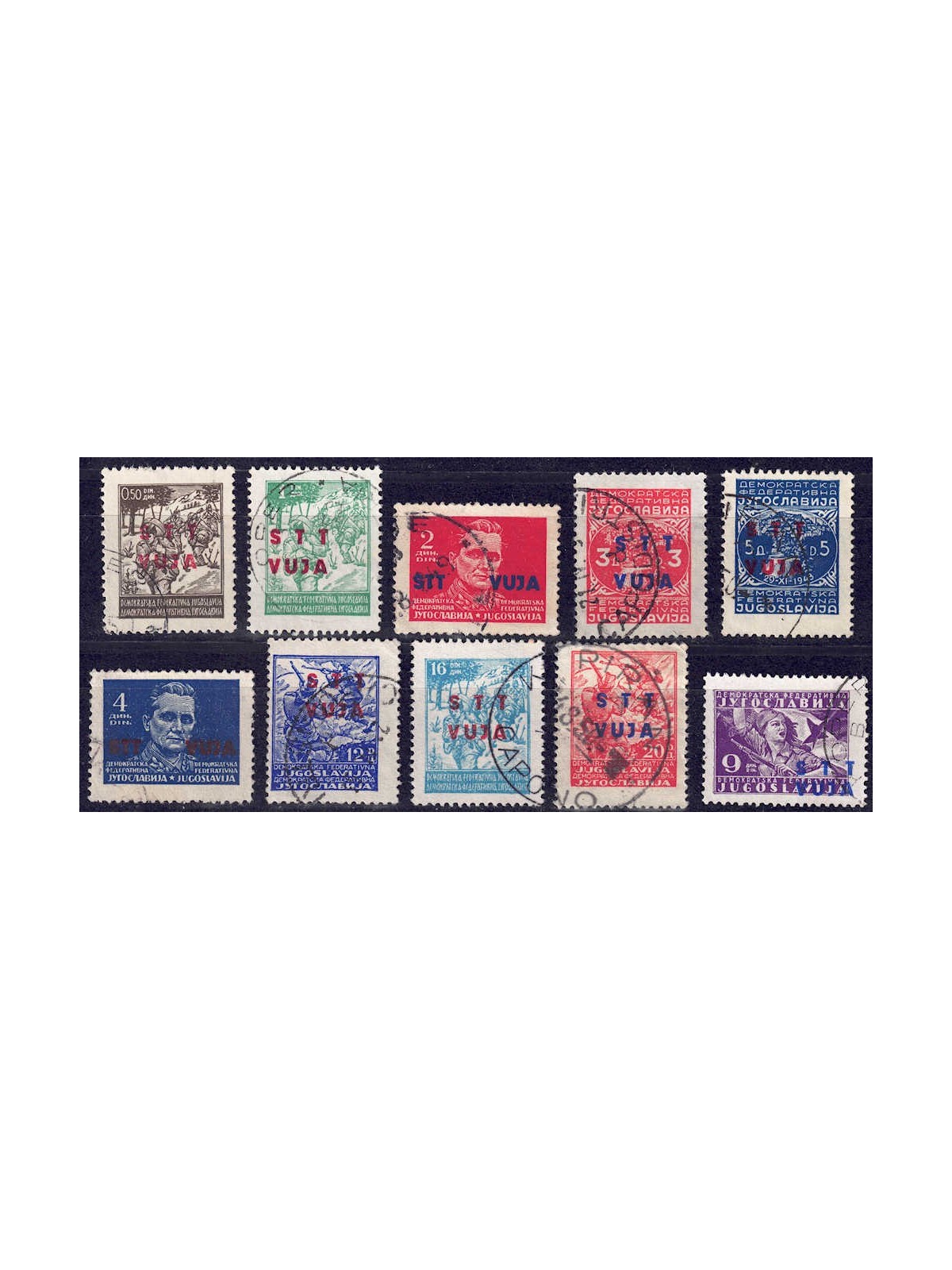 TRIESTE B 1949 Overprinted 10v us