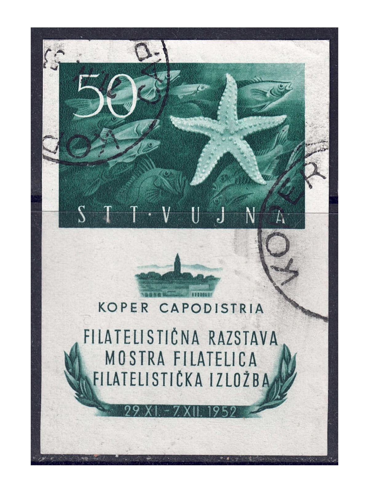TRIESTE B 1952 Mostra filatelica di Capodistria BF us