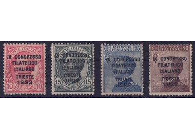 ITALIA REGNO 1922 Congresso filatelico italiano 4v MH* ©
