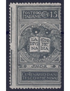 ITALIA REGNO 1921 Dante non emesso 15c MNH**