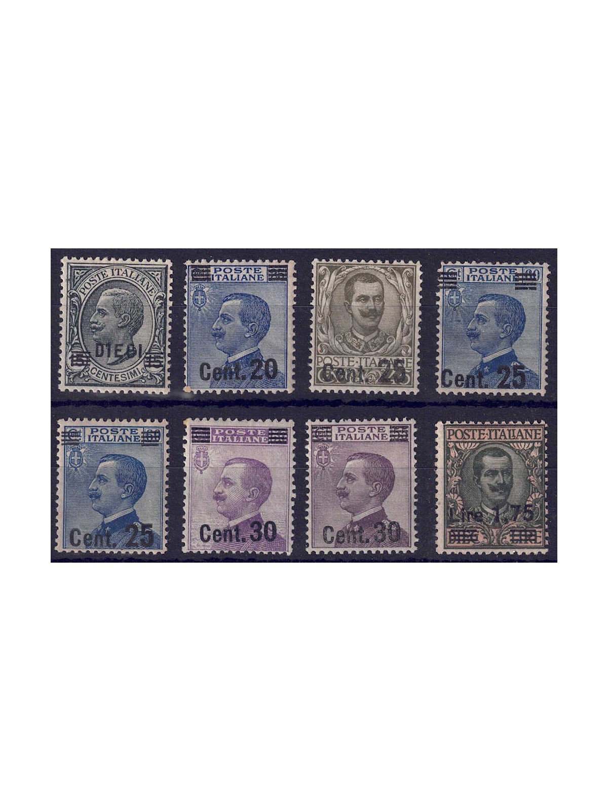 ITALY KINGDOM 1924-25 Overprinted 8v MNH**