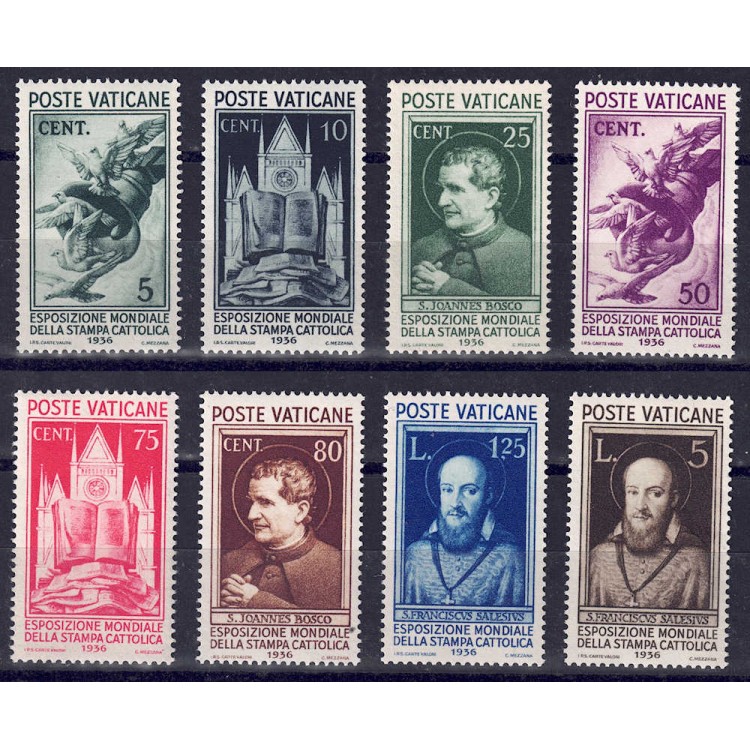 VATICAN 1936 Catholic Press 8v MNH**