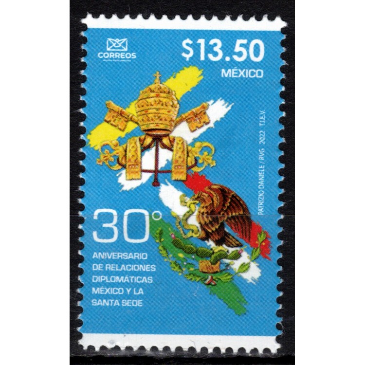MEXICO 2022 Diplomatic Relations with the Vatican Joint Issue MNH**