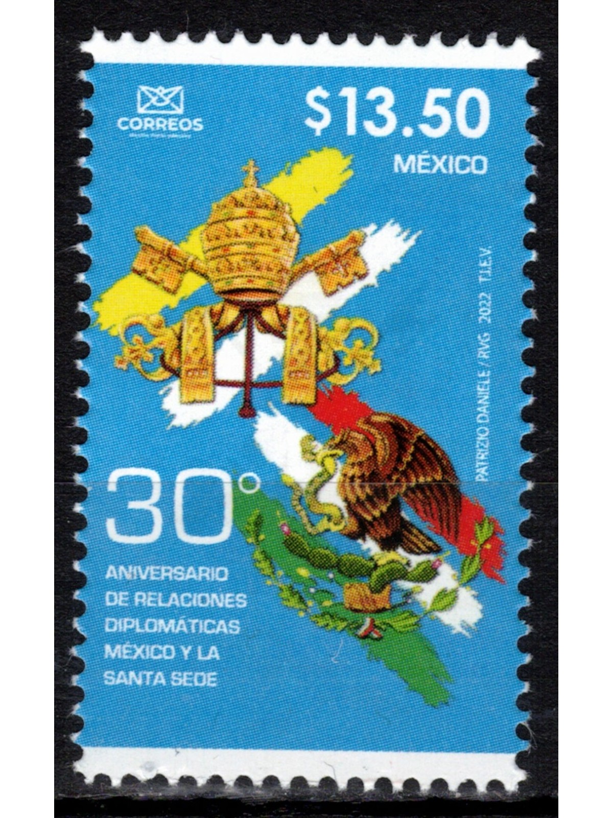 MEXICO 2022 Diplomatic Relations with the Vatican Joint Issue MNH**