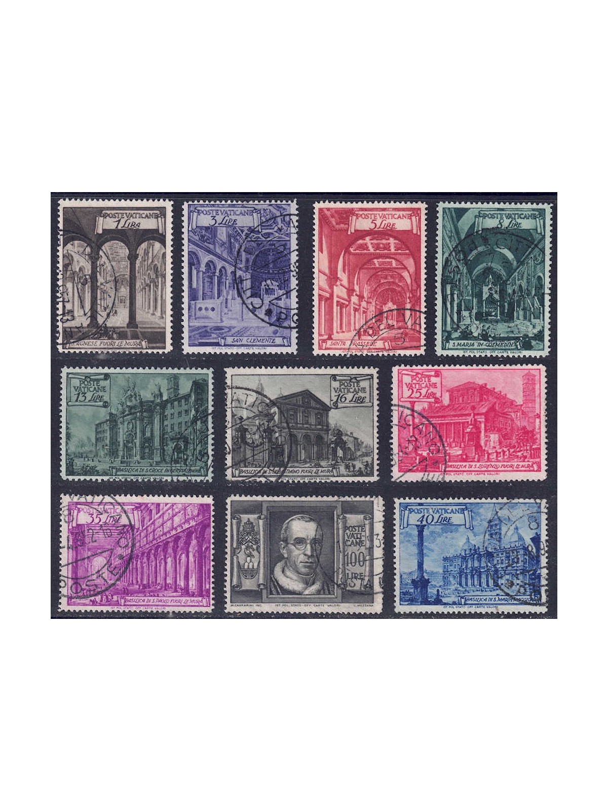 VATICAN 1949 Roman Basilicas 10v us