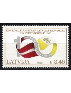 LATVIA 2022 Diplomatic relations with the Vatican Joint issue MNH**