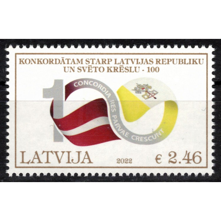 LATVIA 2022 Diplomatic relations with the Vatican Joint issue MNH**