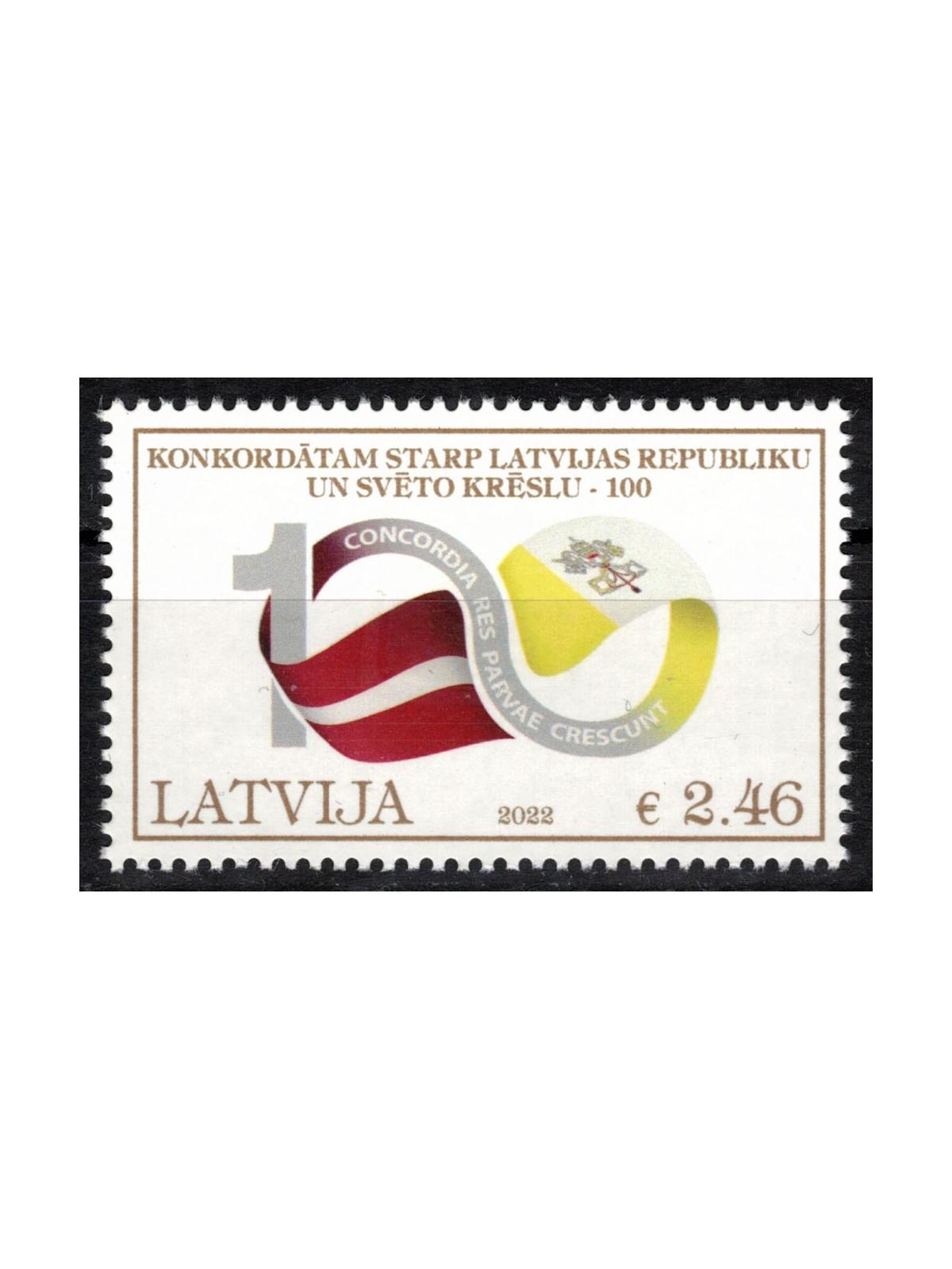 LATVIA 2022 Diplomatic relations with the Vatican Joint issue MNH**