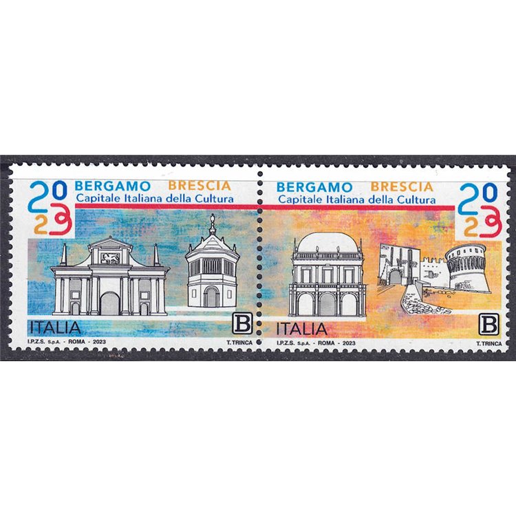 ITALIA 2023 Bergamo Brescia capitale della cultura 2v MNH**